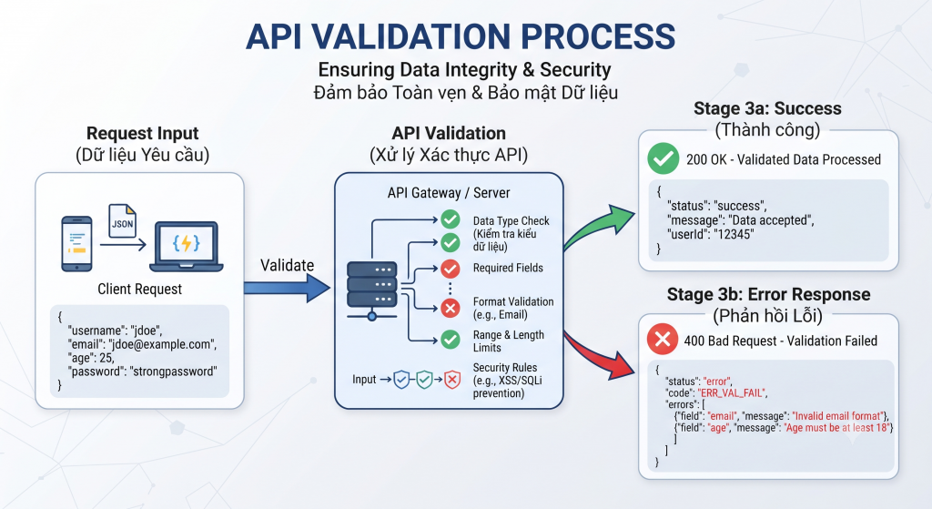 API Validation - Kiểm tra tính hợp lệ của dữ liệu đầu vào API là gì ?