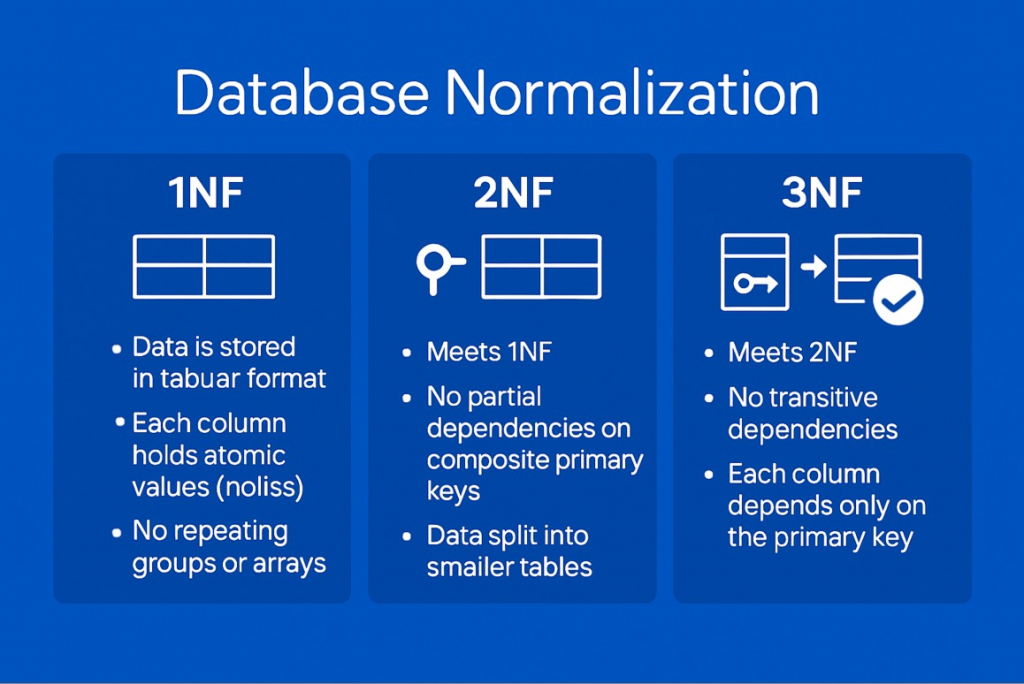 Database Normalization là gì? Tìm hiểu 1NF, 2NF, 3NF và Denormalization